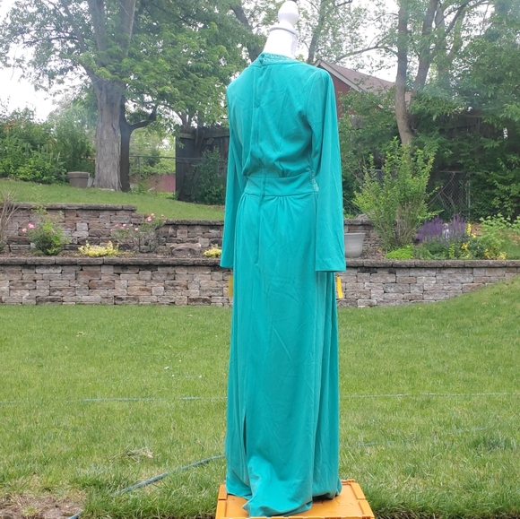 Vintage Mary Mason Green long sleeve dress 12 - Picture 2 of 11